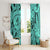 Polynesia Window Curtain Tribal Polynesian Spirit With Teal Pacific Flowers LT9 - Polynesian Pride