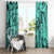 Polynesia Window Curtain Tribal Polynesian Spirit With Teal Pacific Flowers LT9 - Polynesian Pride