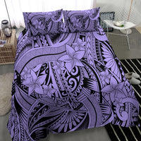 Polynesia Bedding Set Tribal Polynesian Spirit With Violet Pacific Flowers LT9 - Polynesian Pride