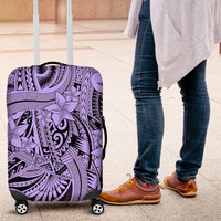 Polynesia Luggage Cover Tribal Polynesian Spirit With Violet Pacific Flowers LT9 Violet - Polynesian Pride