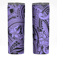 Violet Pacific Flowers Tribal Polynesian Spirit Skinny Tumbler LT9 Violet - Polynesian Pride