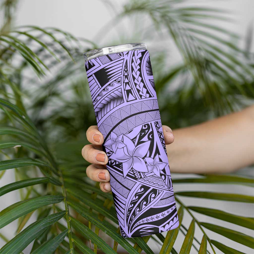 Violet Pacific Flowers Tribal Polynesian Spirit Skinny Tumbler LT9 - Polynesian Pride