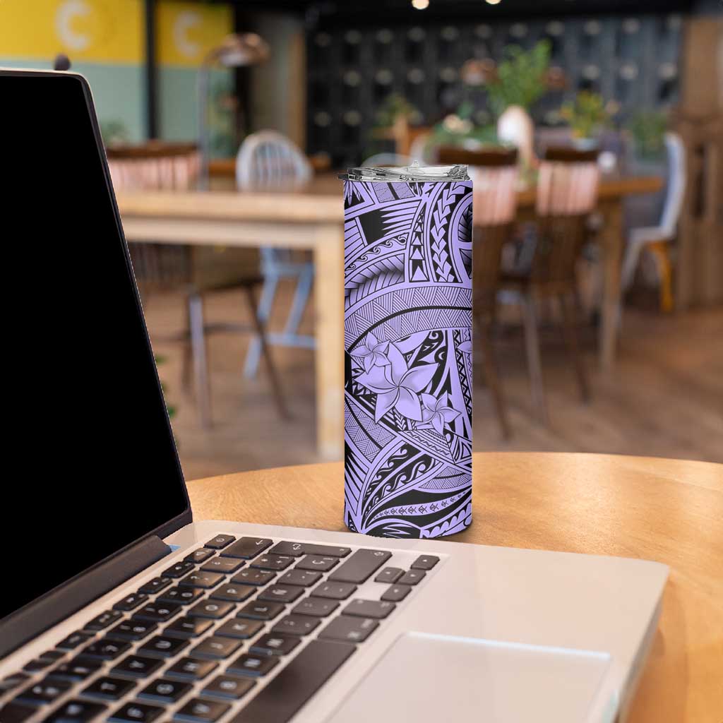 Violet Pacific Flowers Tribal Polynesian Spirit Skinny Tumbler LT9 - Polynesian Pride