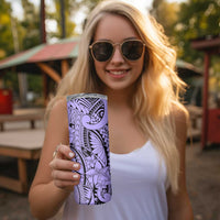 Violet Pacific Flowers Tribal Polynesian Spirit Skinny Tumbler LT9 - Polynesian Pride
