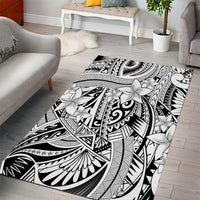 Polynesia Area Rug Tribal Polynesian Spirit With White Pacific Flowers LT9 - Polynesian Pride
