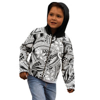 Polynesia Kid Hoodie Tribal Polynesian Spirit With White Pacific Flowers LT9 - Polynesian Pride