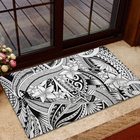 Polynesia Rubber Doormat Tribal Polynesian Spirit With White Pacific Flowers LT9 - Polynesian Pride