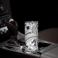 White Pacific Flowers Tribal Polynesian Spirit Skinny Tumbler LT9 - Polynesian Pride
