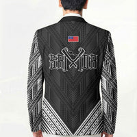 Black Samoa Tribal Chest Tattoo Blazer LT9 - Polynesian Pride