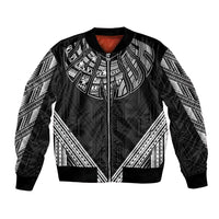 Black Samoa Tribal Chest Tattoo Bomber Jacket LT9 Unisex Black - Polynesian Pride