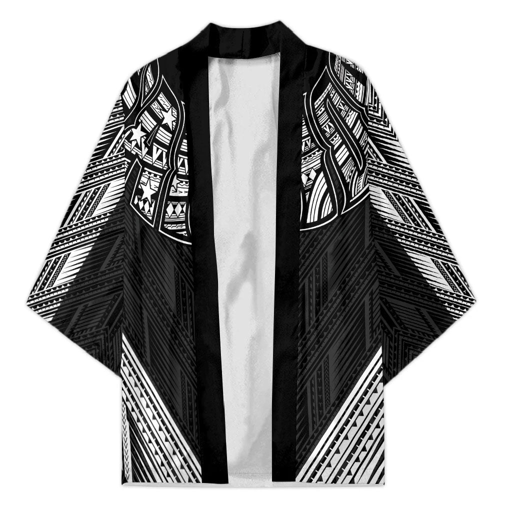 Black Samoa Tribal Chest Tattoo Kimono LT9 Unisex Black - Polynesian Pride