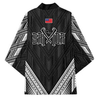 Black Samoa Tribal Chest Tattoo Kimono LT9 - Polynesian Pride