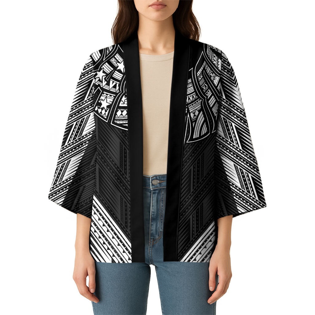 Black Samoa Tribal Chest Tattoo Kimono LT9 - Polynesian Pride