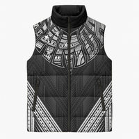 Black Samoa Tribal Chest Tattoo Sleeveless Puffer Jacket LT9 Unisex Black - Polynesian Pride
