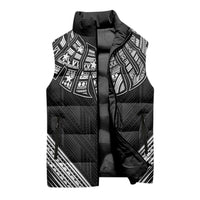 Black Samoa Tribal Chest Tattoo Sleeveless Puffer Jacket LT9 - Polynesian Pride
