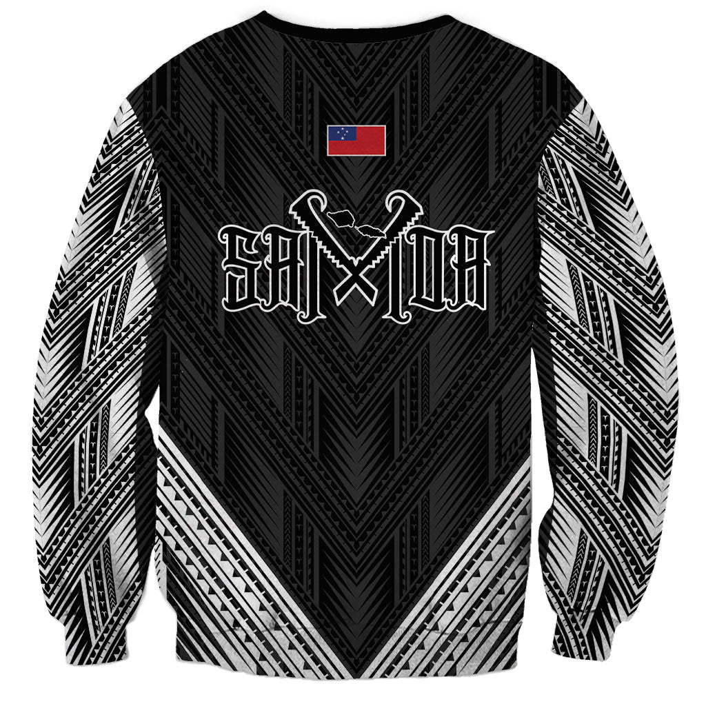 Black Samoa Tribal Chest Tattoo Sweatshirt LT9 - Polynesian Pride