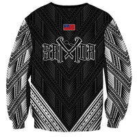 Black Samoa Tribal Chest Tattoo Sweatshirt LT9 - Polynesian Pride