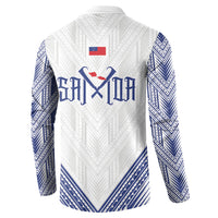White Samoa Tribal Chest Tattoo Button Sweatshirt LT9 - Polynesian Pride