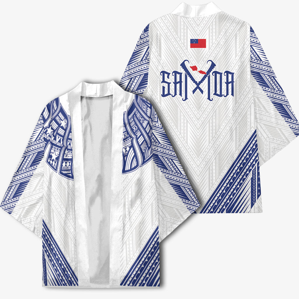 White Samoa Tribal Chest Tattoo Kimono LT9 - Polynesian Pride