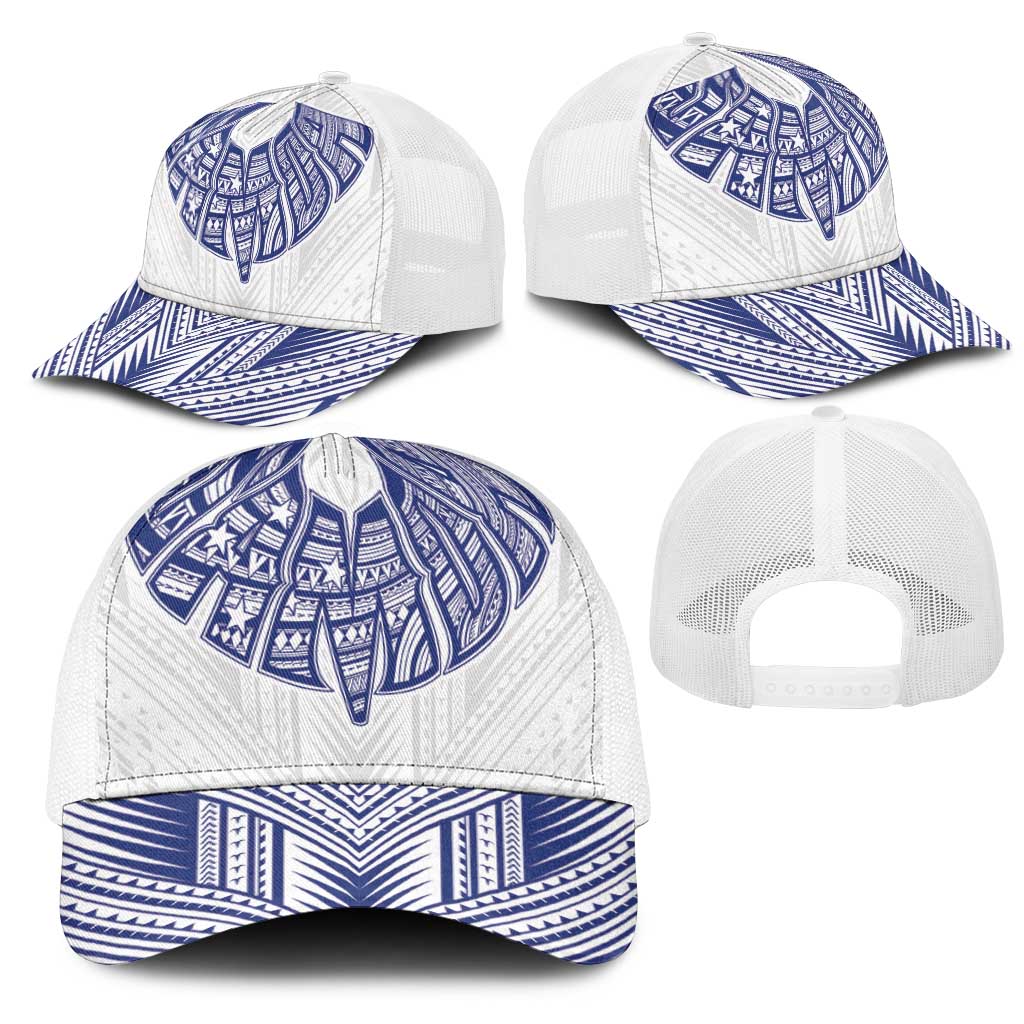 White Samoa Tribal Chest Tattoo Mesh Trucker Cap LT9 - Polynesian Pride