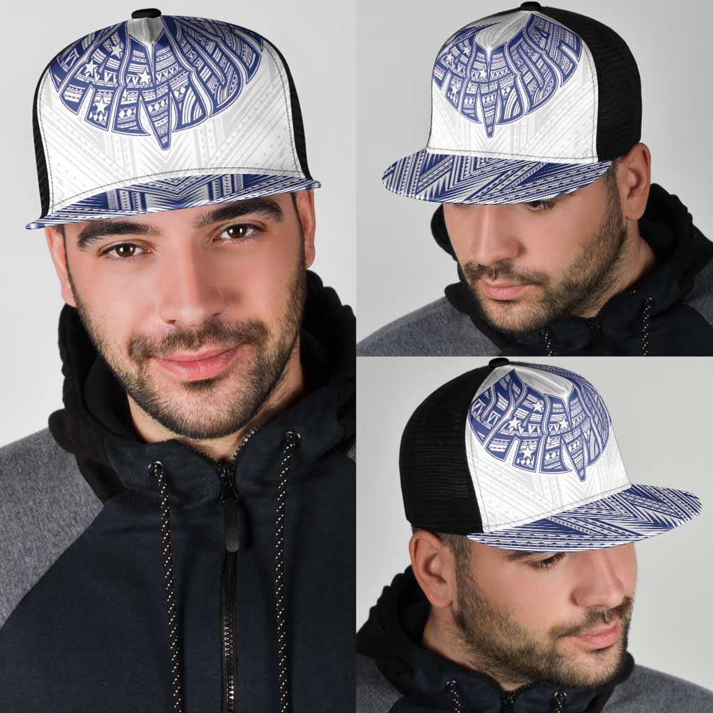 White Samoa Tribal Chest Tattoo Mesh Trucker Cap LT9 - Polynesian Pride