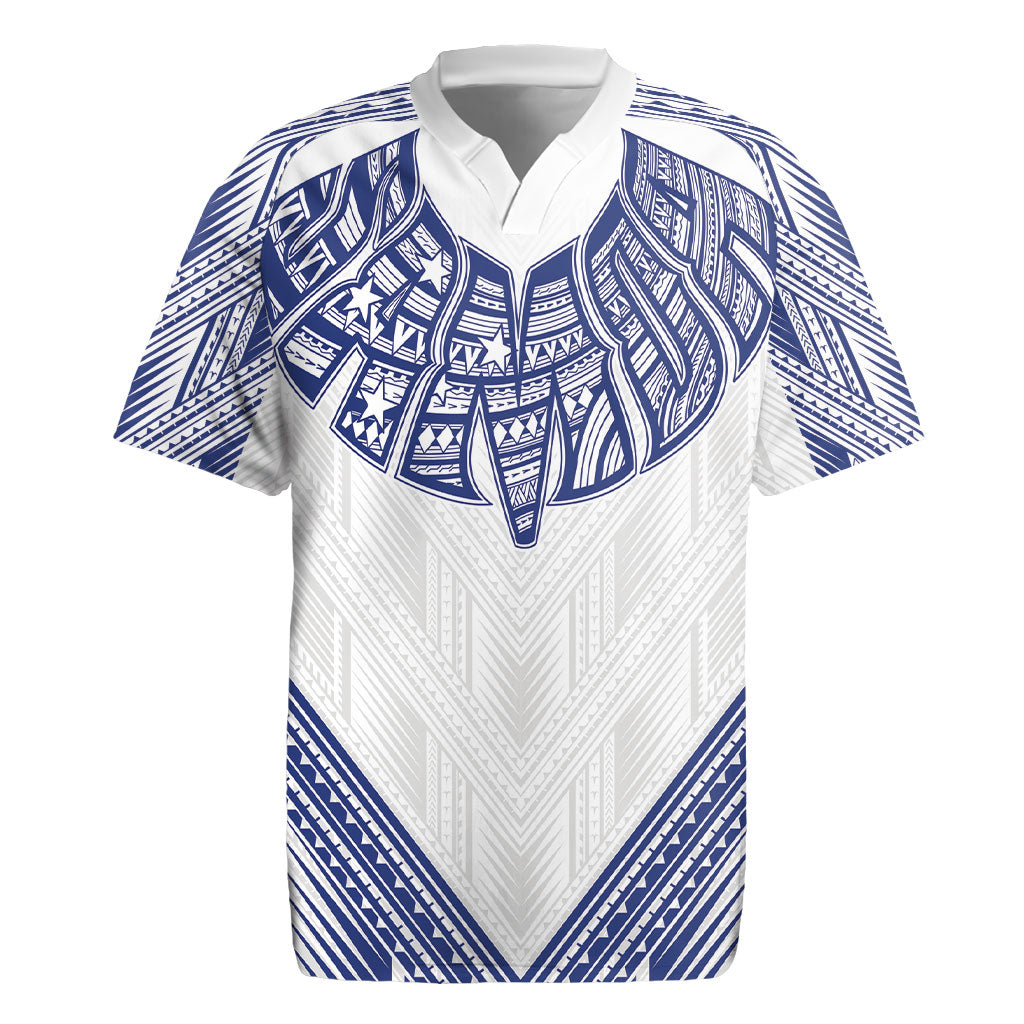 White Samoa Tribal Chest Tattoo Rugby Jersey LT9 White - Polynesian Pride