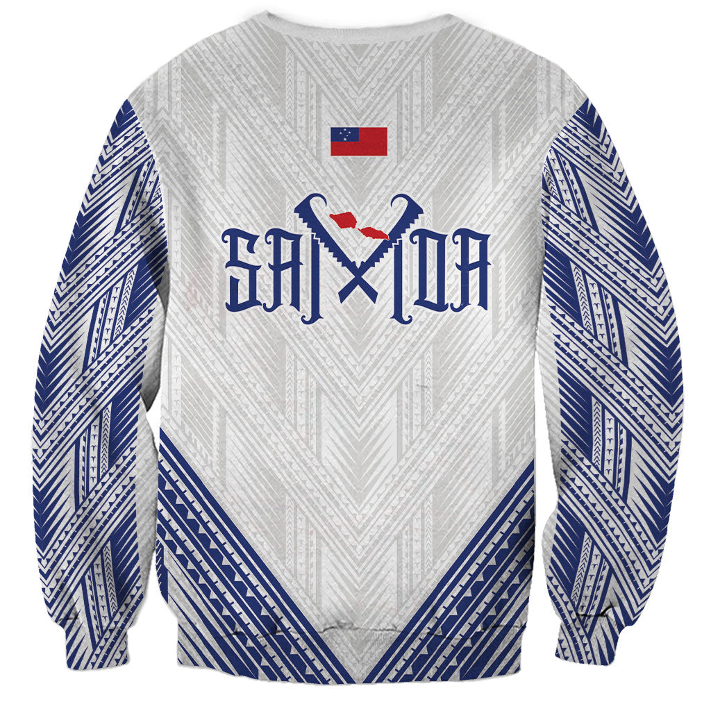 White Samoa Tribal Chest Tattoo Sweatshirt LT9 - Polynesian Pride