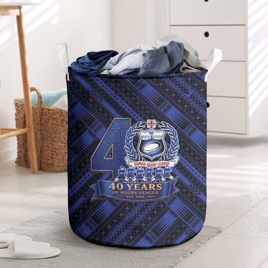 Toa Samoa 40th Anniversary Laundry Basket Royal Blue Tribal LT9 Blue - Polynesian Pride