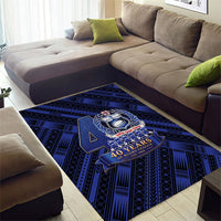 Toa Samoa 40th Anniversary Area Rug Royal Blue Tribal LT9 - Polynesian Pride