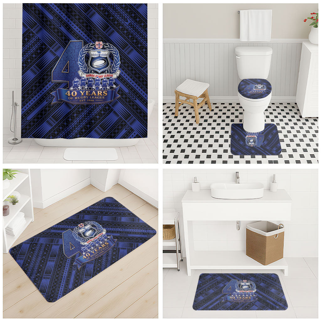 Toa Samoa 40th Anniversary Bathroom Set Royal Blue Tribal LT9 - Polynesian Pride