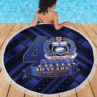 Toa Samoa 40th Anniversary Beach Blanket Royal Blue Tribal LT9 - Polynesian Pride