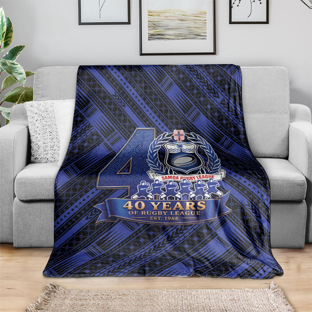 Toa Samoa 40th Anniversary Blanket Royal Blue Tribal LT9 - Polynesian Pride