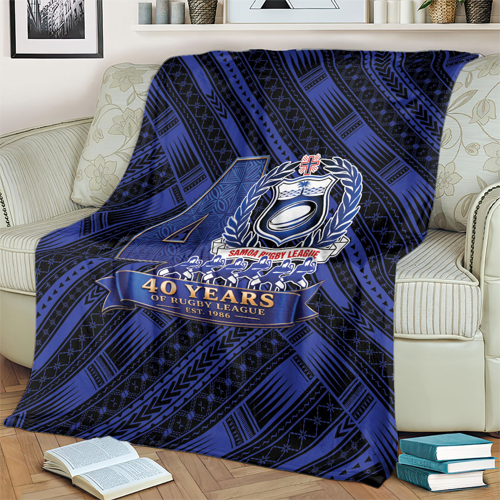 Toa Samoa 40th Anniversary Blanket Royal Blue Tribal LT9 - Polynesian Pride