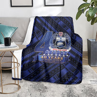 Toa Samoa 40th Anniversary Blanket Royal Blue Tribal LT9 - Polynesian Pride