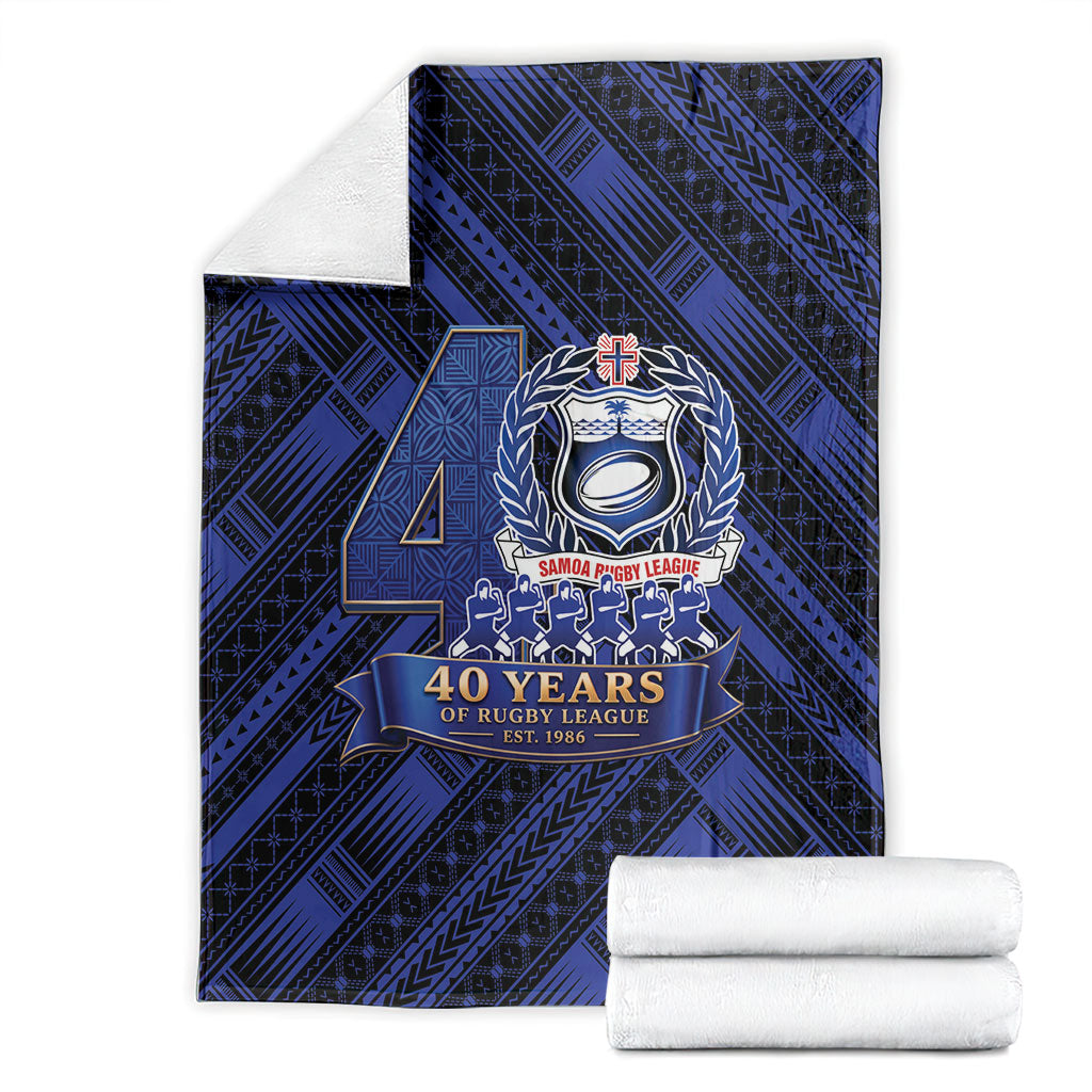 Toa Samoa 40th Anniversary Blanket Royal Blue Tribal LT9 - Polynesian Pride