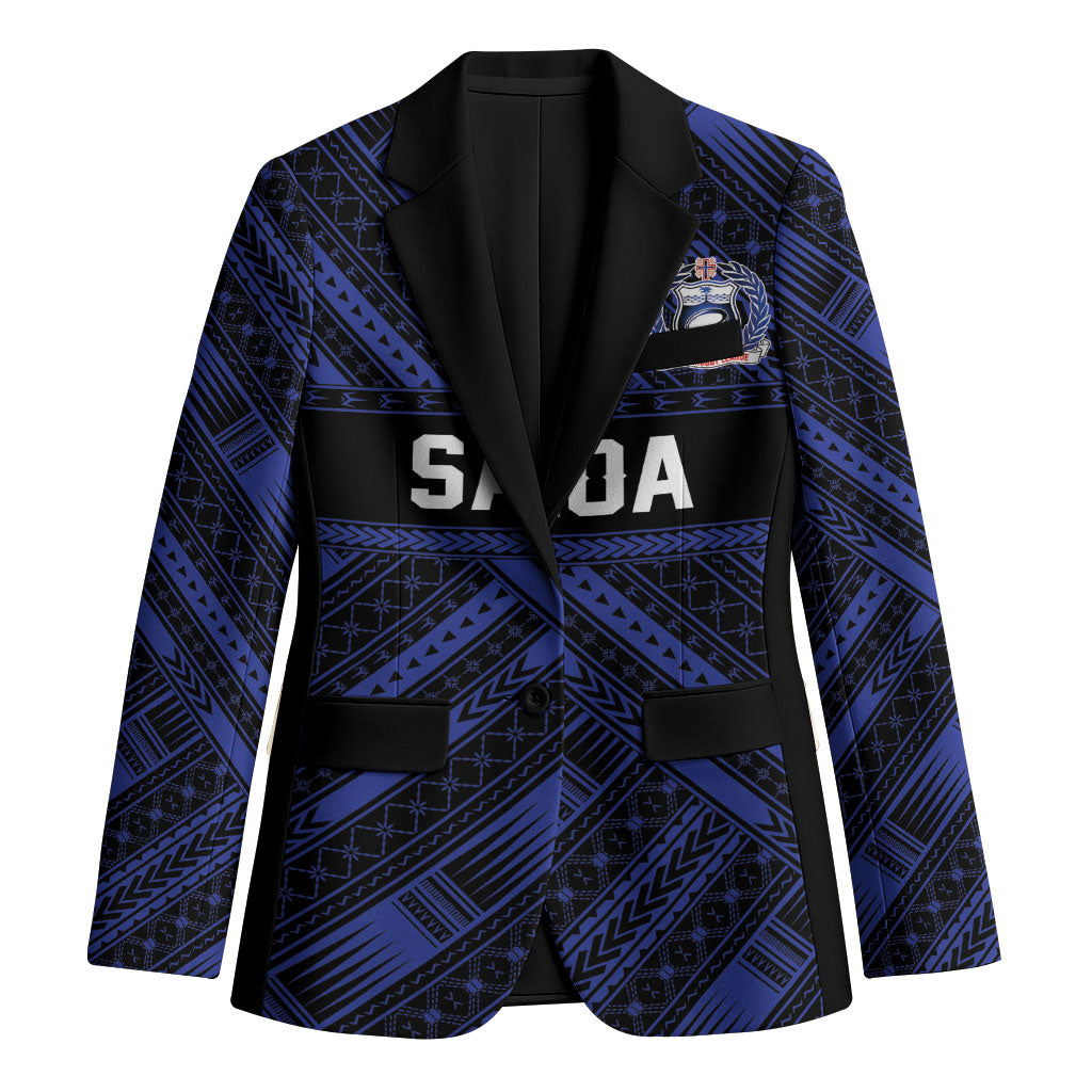 Toa Samoa 40th Anniversary Blazer Royal Blue Tribal LT9 Unisex Blue - Polynesian Pride