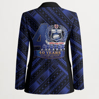 Toa Samoa 40th Anniversary Blazer Royal Blue Tribal LT9 - Polynesian Pride