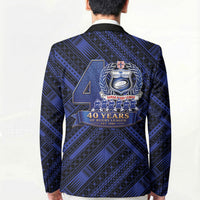 Toa Samoa 40th Anniversary Blazer Royal Blue Tribal LT9 - Polynesian Pride