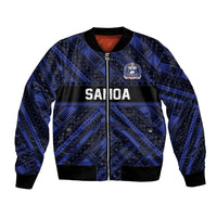 Toa Samoa 40th Anniversary Bomber Jacket Royal Blue Tribal LT9 Unisex Blue - Polynesian Pride
