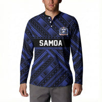 Toa Samoa 40th Anniversary Button Sweatshirt Royal Blue Tribal LT9 - Polynesian Pride