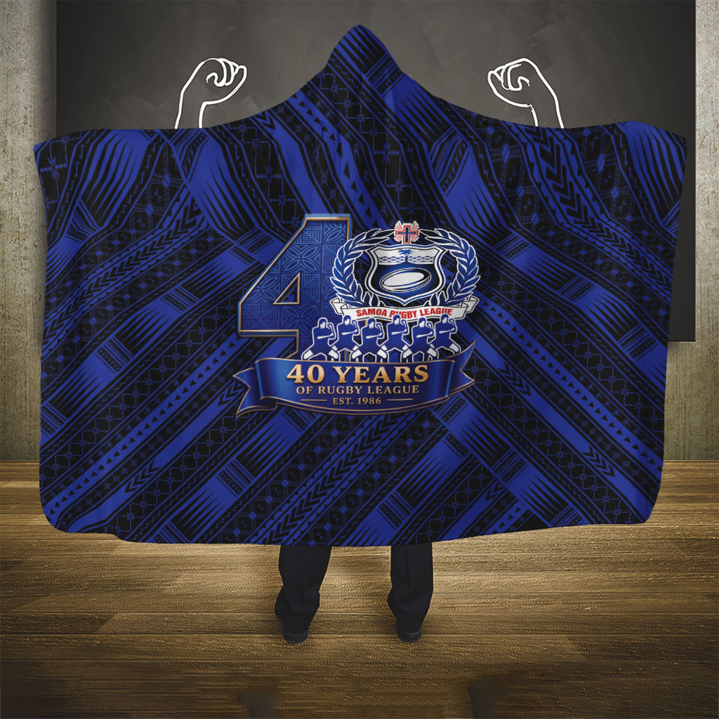 Toa Samoa 40th Anniversary Hooded Blanket Royal Blue Tribal LT9 - Polynesian Pride