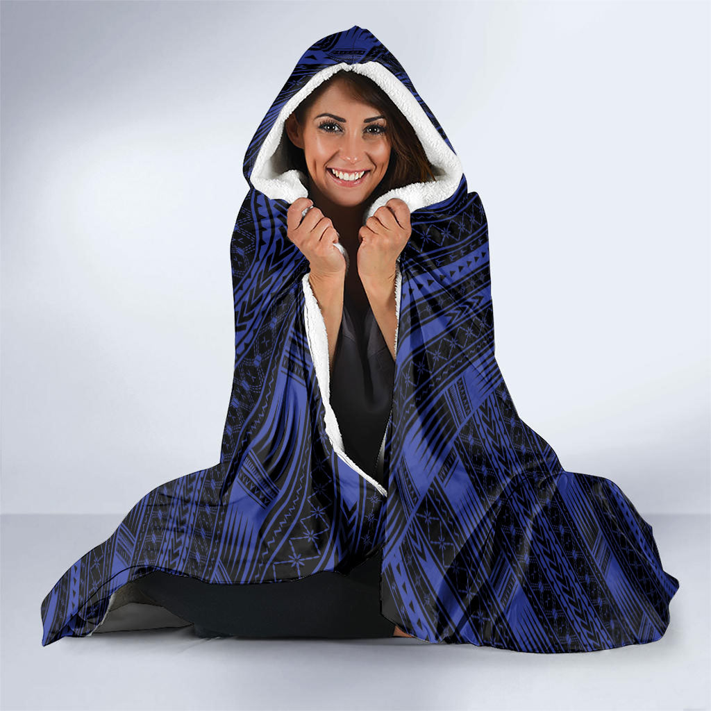 Toa Samoa 40th Anniversary Hooded Blanket Royal Blue Tribal LT9 - Polynesian Pride