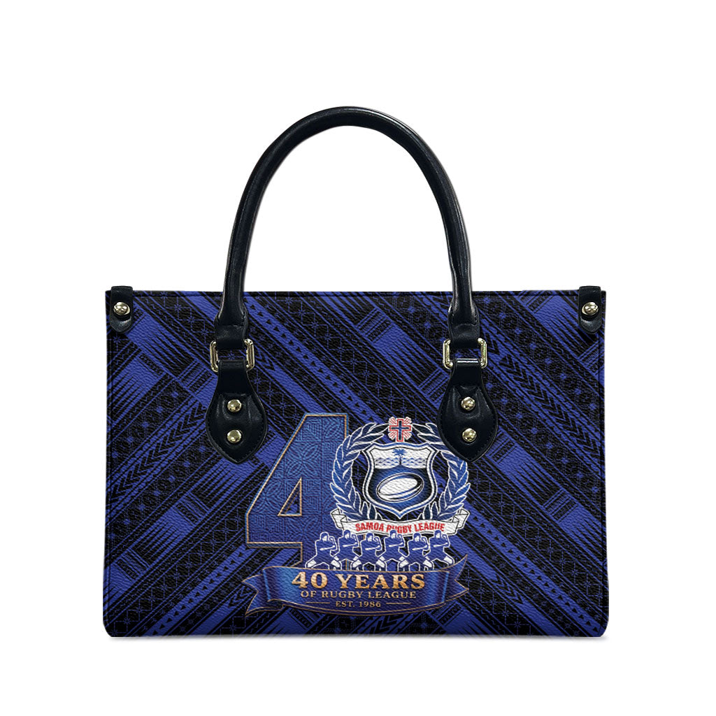 Toa Samoa 40th Anniversary Leather Bag Royal Blue Tribal LT9 - Polynesian Pride