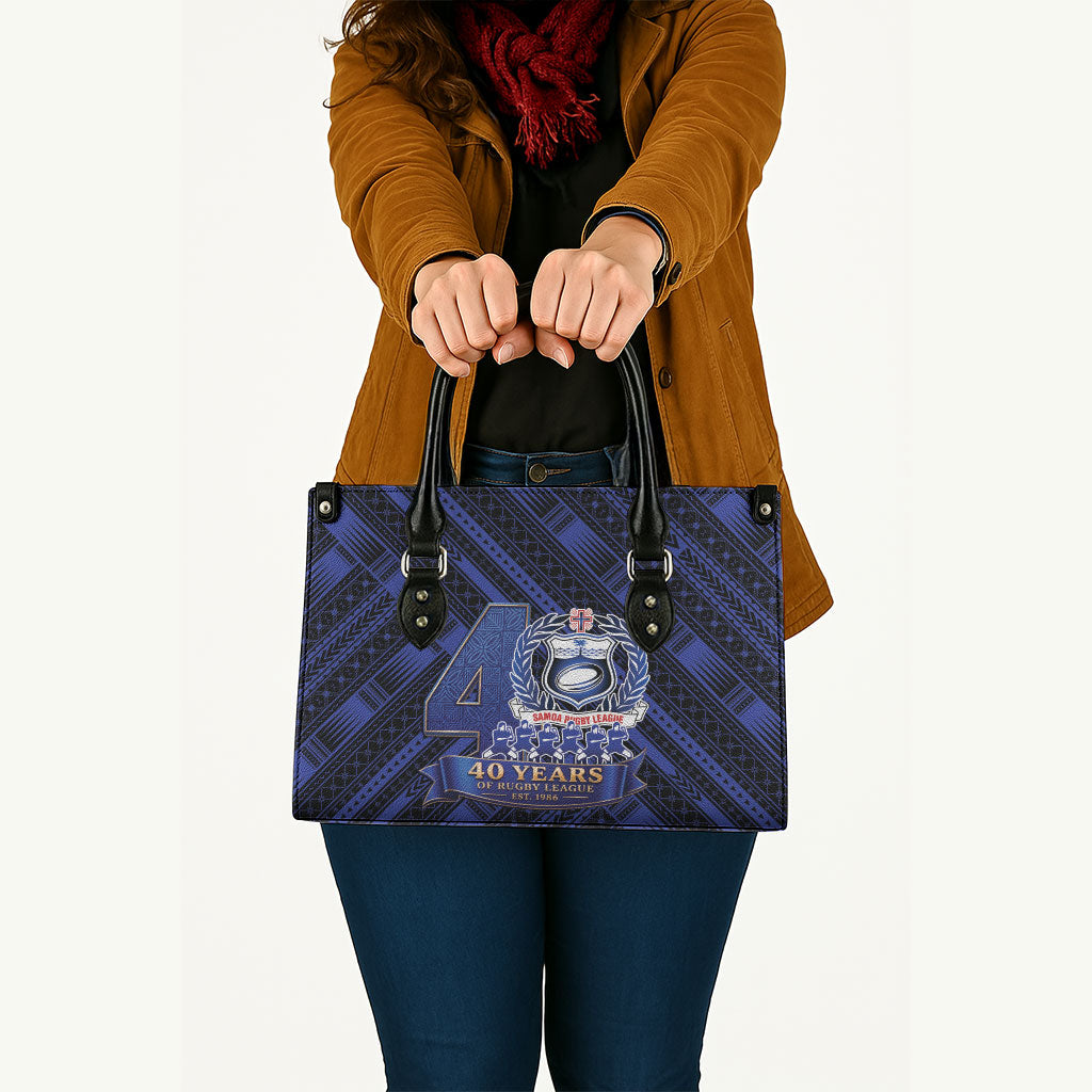 Toa Samoa 40th Anniversary Leather Bag Royal Blue Tribal LT9 - Polynesian Pride