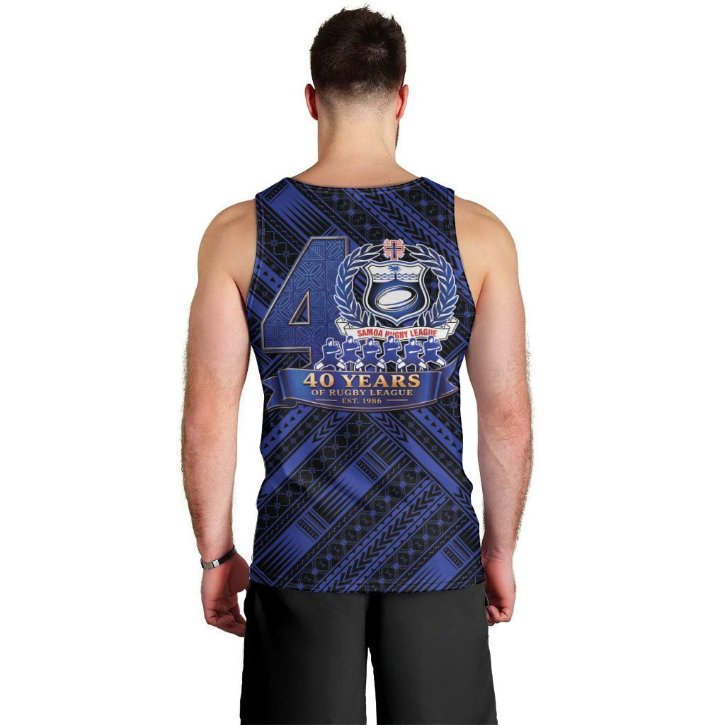 Toa Samoa 40th Anniversary Men Tank Top Royal Blue Tribal LT9 - Polynesian Pride
