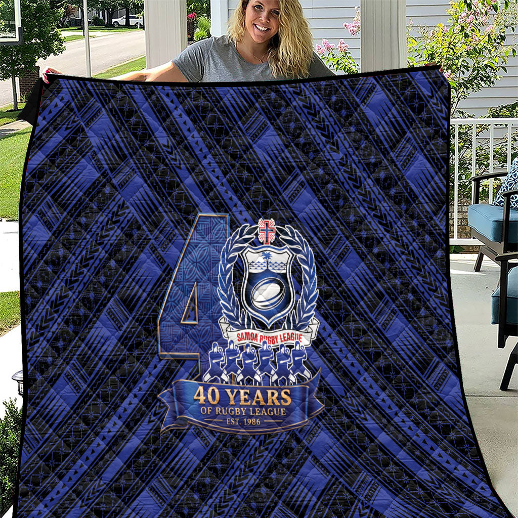 Toa Samoa 40th Anniversary Quilt Royal Blue Tribal LT9 Blue - Polynesian Pride