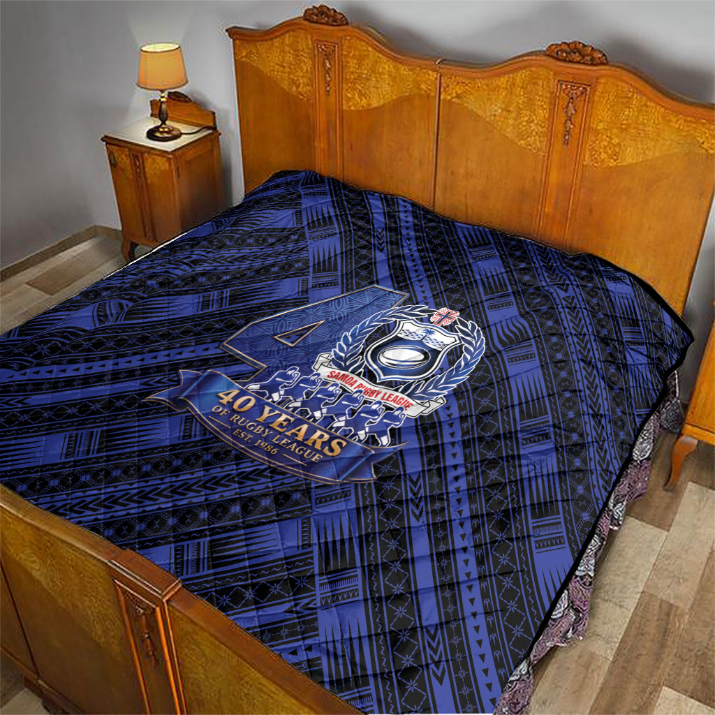Toa Samoa 40th Anniversary Quilt Royal Blue Tribal LT9 - Polynesian Pride