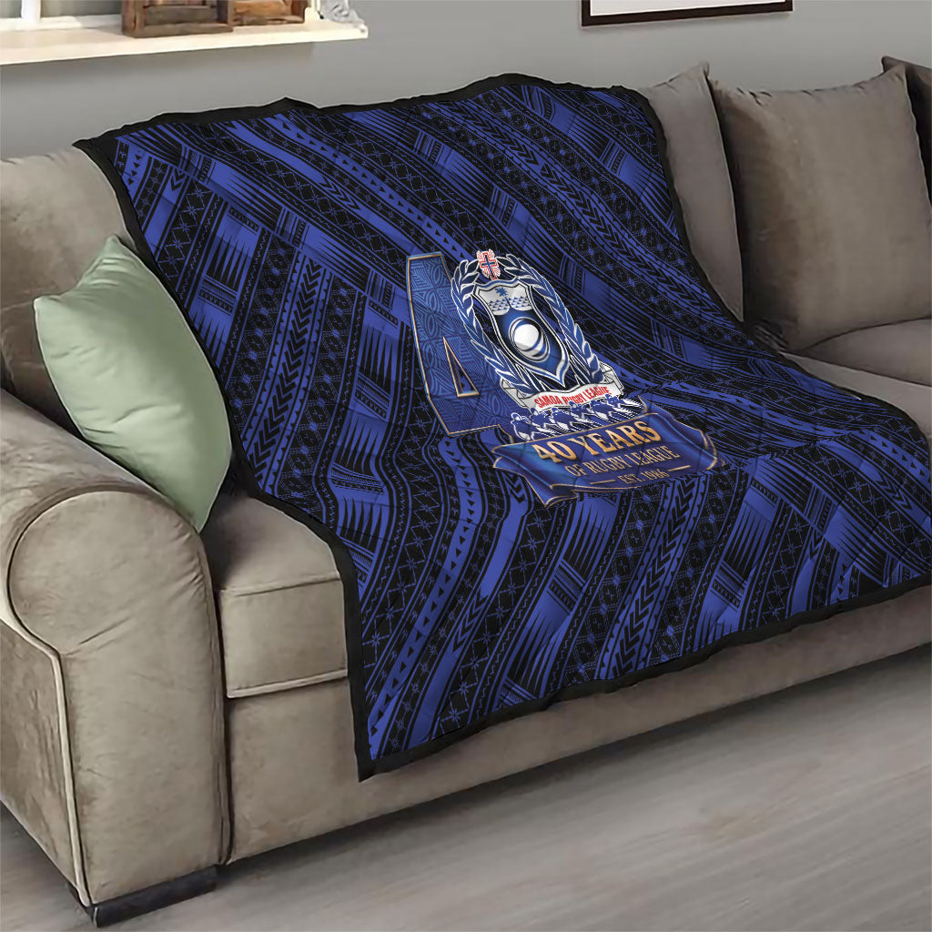 Toa Samoa 40th Anniversary Quilt Royal Blue Tribal LT9 - Polynesian Pride