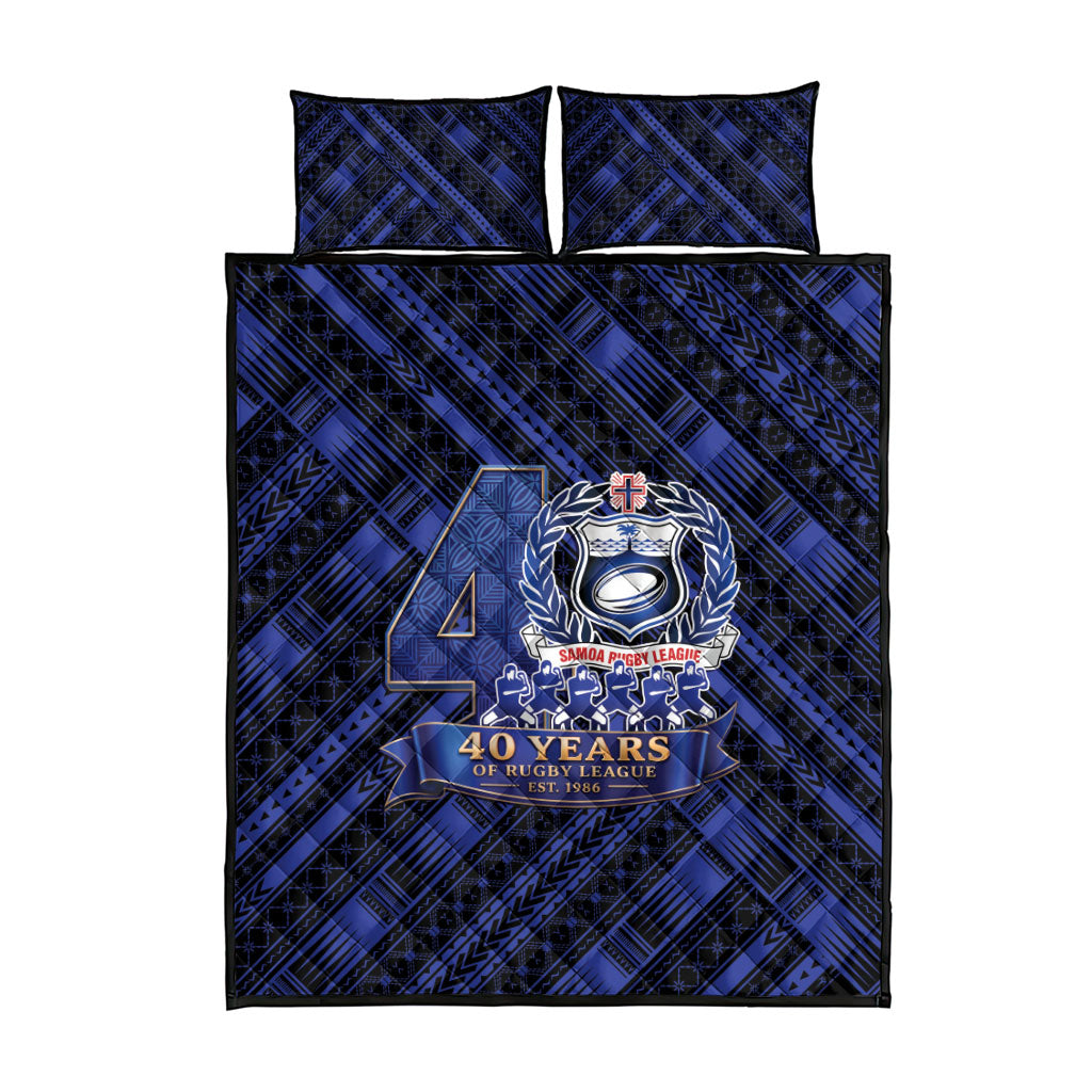 Toa Samoa 40th Anniversary Quilt Bed Set Royal Blue Tribal LT9 - Polynesian Pride