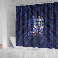 Toa Samoa 40th Anniversary Shower Curtain Royal Blue Tribal LT9 - Polynesian Pride